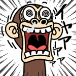 人気スタンプ特集::イラッと動く★お猿さん6