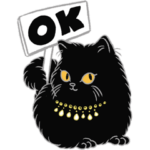 隠し無料スタンプ::ブシュロンのミューズ、自由気ままな黒猫
