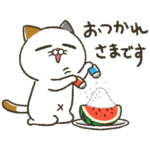 限定無料スタンプ::動く！夏のタマ川ヨシ子（猫）第32弾