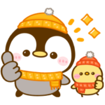 限定無料スタンプ::ぺんぺん＆シマエナガ♡ほっこり冬スタンプ