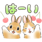 限定無料スタンプ::日常敬語★夏まで使える！うさぎのスタンプ