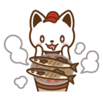 限定無料スタンプ::出前にゃんスタンプ～いっぱい食べる～